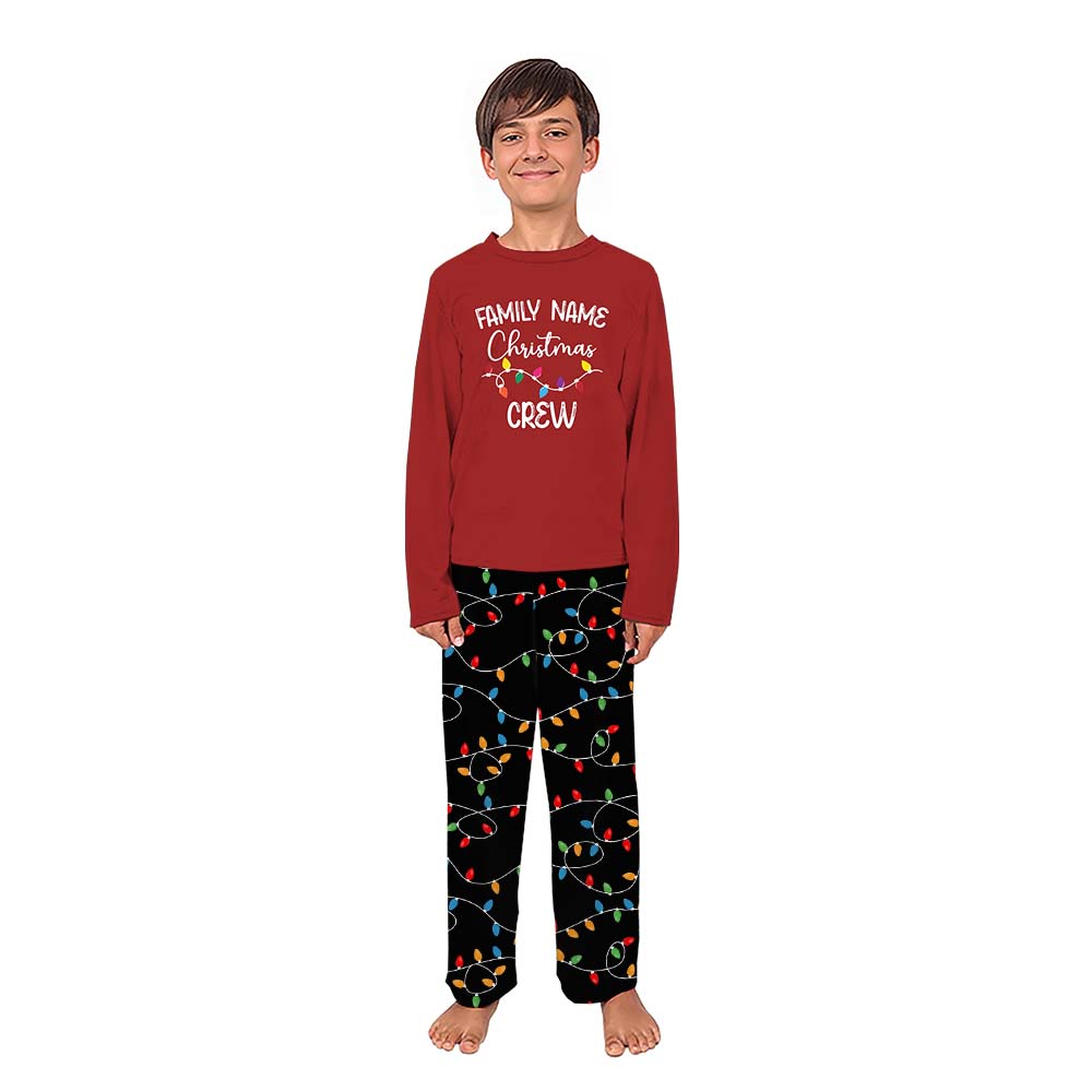 Personalized Family Name Christmas Light Matching Pajamas 5